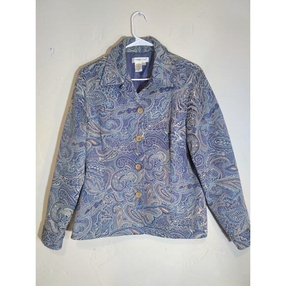 Coldwater Creek Blue Paisley Tapestry Jacket - Picture 1 of 7